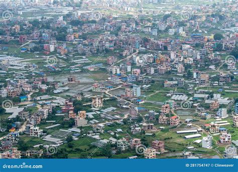 Aerial View of Kathmandu stock image. Image of home - 281754747