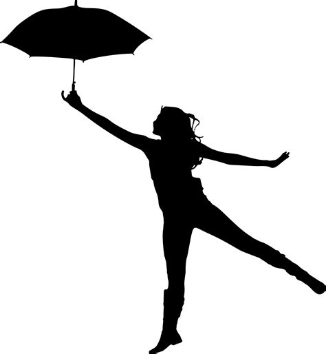 Clipart - Woman With Umbrella Silhouette