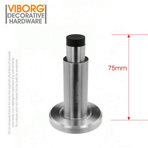VIBORG Deluxe Adjustable Solid 304 Stainless Steel + Rubber Door Stopper Wall mounted Built in ...