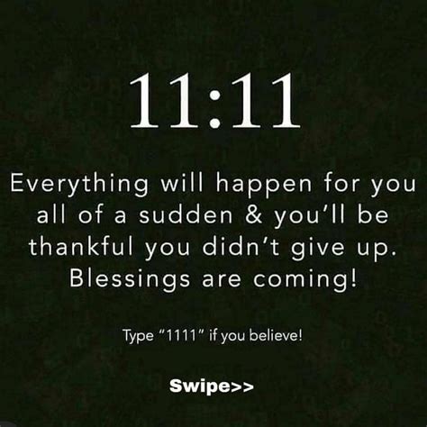 11:11 Everything is going to be happy for you! Type 1111 if you believe! | Secret quotes ...