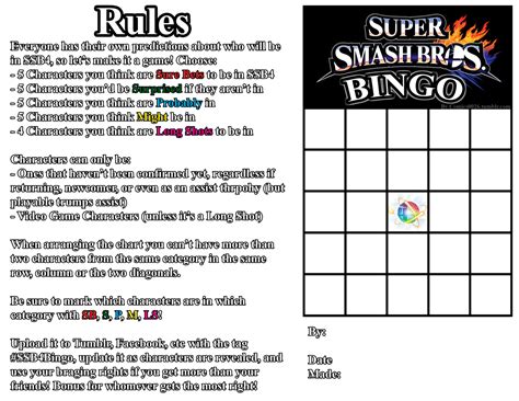 SSB4Bingo (The Bingo Template)