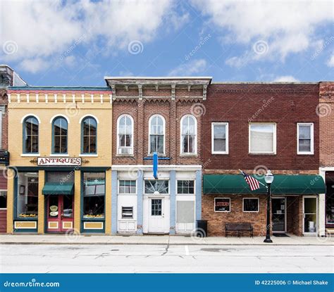 Small Town Panorama View With Historic Buildings And Water Weir Stock Photo | CartoonDealer.com ...