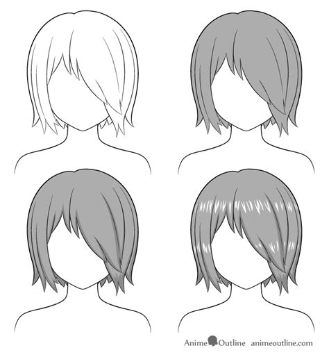 How To Shade Black Hair Anime I put the lightest color as the base step ...