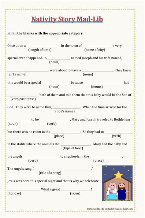 Christmas Activity | Christmas Nativity Fun-Blanks Game | Teach For Jesus