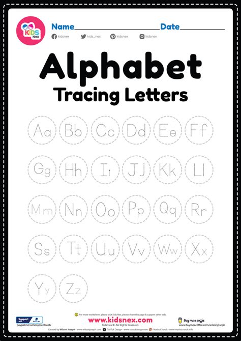 Letter Tracing Alphabet Worksheet - Free Printable PDF