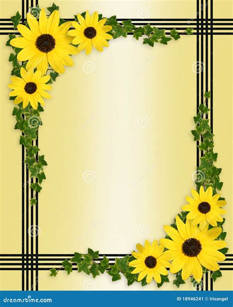 Yellow Flowers Border Stock Image - Image: 18946241