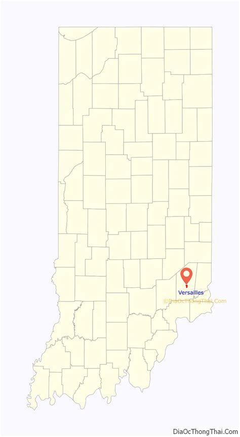 Map of Versailles town, Indiana - Thong Thai Real