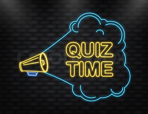 Quiz time blue banner in 3D style on white background. Vector ...