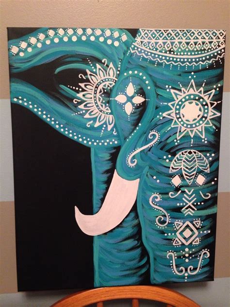 Idea by Kelly Cris on Things to paint | Elephant canvas, Elephant painting canvas, Bohemian painting