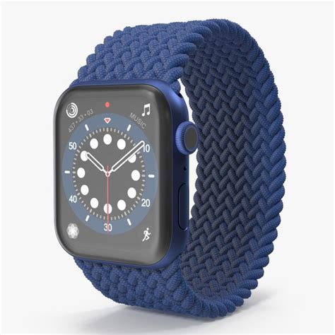 Apple Watch Series 6 Blue Braided Band model - TurboSquid 1735545