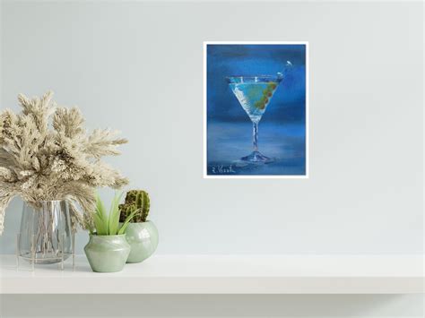 Martini Painting Cocktail Original Art Bar Oil Painting Canvas Martini ...