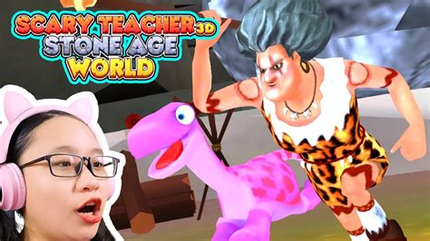 Scary Teacher 3D Stone Age World - Miss T is in the Stone Age??? - YouTube