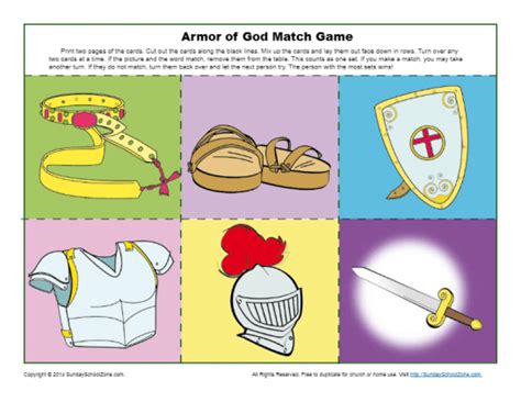 Armor of God for Kids Activities on Sunday School Zone