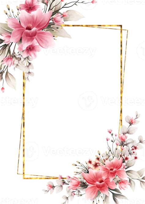 Watercolor flower frame 11660272 PNG