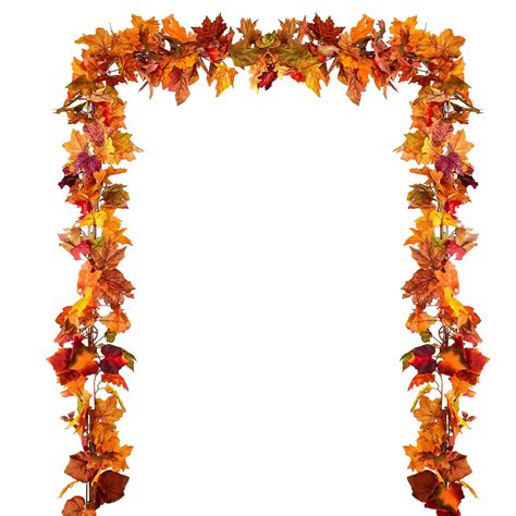 Coolmade 2 Pack Fall Garland Maple Leaf, 5.9Ft/Piece Hanging Vine Garland Artificial Autumn ...