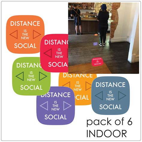 Modern social distancing floor sticker - for tiles, vinyl, laminate or ...