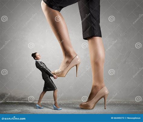 Big Boss Woman Steping On Colleague Stock Photo - Image: 66440272