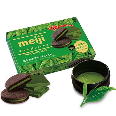 Bánh quy nhân kem trà xanh Meiji Rich Matcha Biscuits 99g