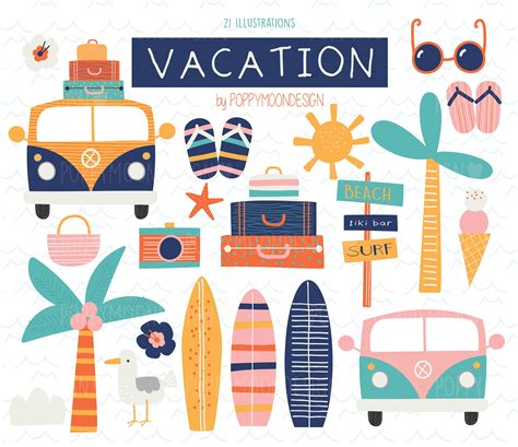 Vacation Holiday Summer Digital Printable Clipart - Etsy