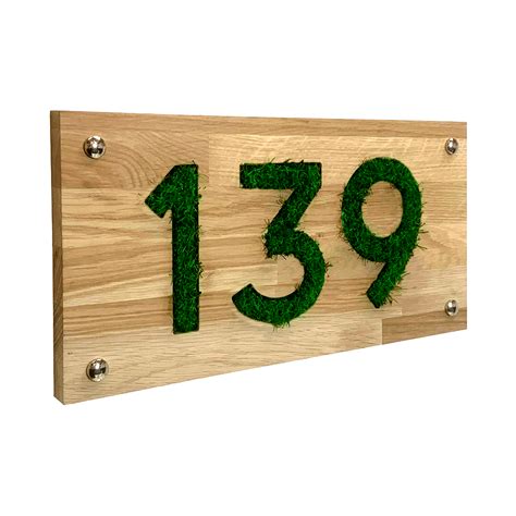 Artificial Grass and Wooden House Gate Sign Plaque Door Personalised Number Name Plate – My Door ...