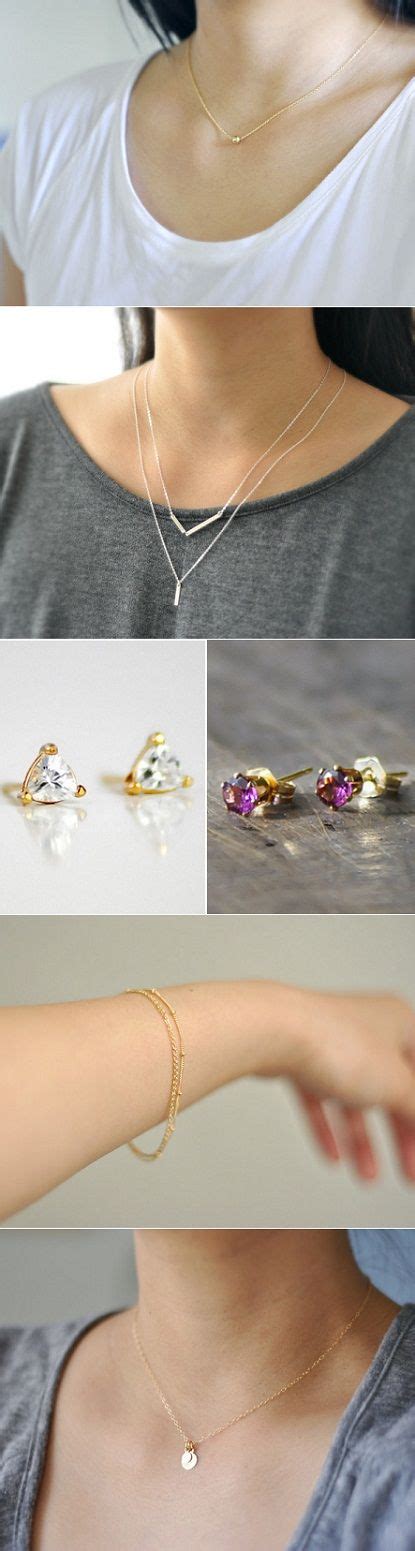 17 Best images about Minimalist Jewelry on Pinterest | Geometric jewelry, Bracelets and Bar necklace