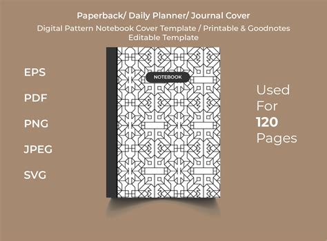 Digital Pattern Notebook Cover Template Graphic by evansifat2 · Creative Fabrica