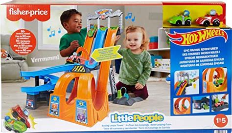 Fisher-Price Little People Toddler Playset Hot Wheels Racing Loops ...