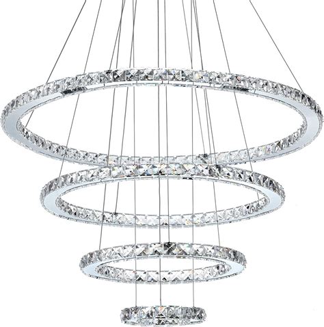 MEEROSEE Crystal Chandeliers Modern LED Ceiling Lights Fixtures Pendant Lighting