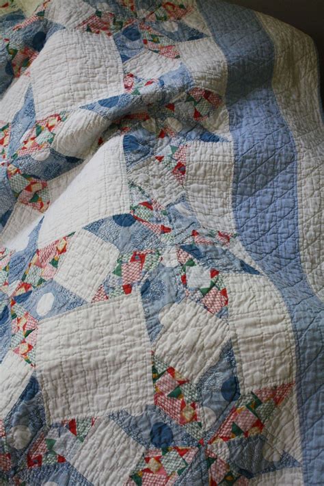 Star quilt with rectangle white between stars next to blue border | Antique quilts patterns ...