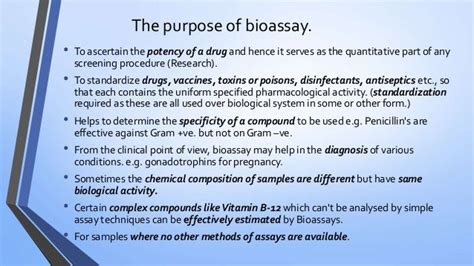 Bioassay techniques