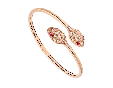 BVLGARI Serpenti Bracelet in Red, Rose gold, S | Fashion jewelry sets, Rose gold bracelet set ...