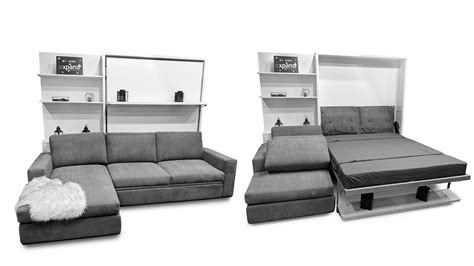 Compatto - Shelf Wall Bed over Sectional Sofa | Expand Furniture - Folding Tables, Smarter Wall ...
