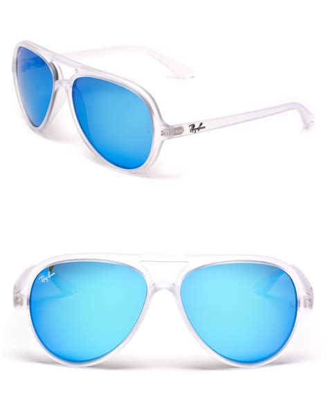 Ray-Ban Matte Transparent Mirror Aviator Sunglasses | Lyst