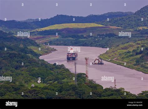 GAMBOA, PANAMA - freighter on Panama Canal near Gamboa, headed west Stock Photo - Alamy