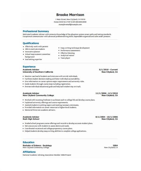 Template.net Academic Resume Template 6 Free Word Pdf Document ...