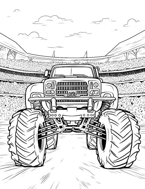 🎨 50 Monster Truck Coloring Pages: Free Printable Sheets