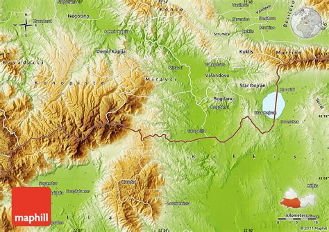 Physical Map of Gevgelija