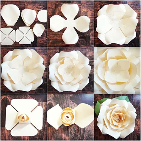 Free Paper Flower Patterns Paper Folded Origami And Cut Paper Flowers. - Printable Templates Free