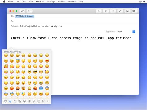 How to Add Emoji to eMail Messages in Mac OS the Fast Way