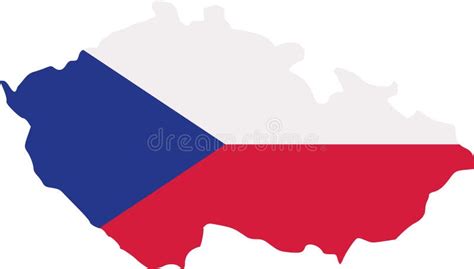 Czech Republic Map with Flag Stock Illustration - Illustration of ...