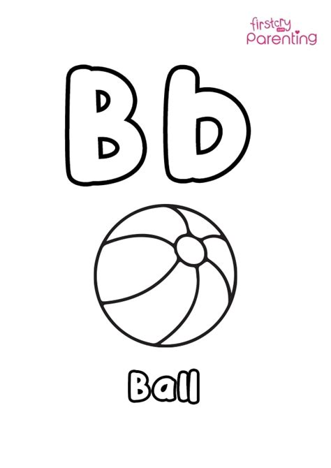 B For Ball Coloring Page for Kids | FirstCry Parenting