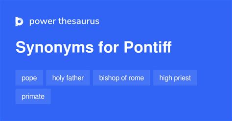 Pontiff synonyms - 212 Words and Phrases for Pontiff