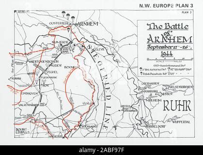 Map of the Battle of Arnhem September 1944 Stock Photo - Alamy