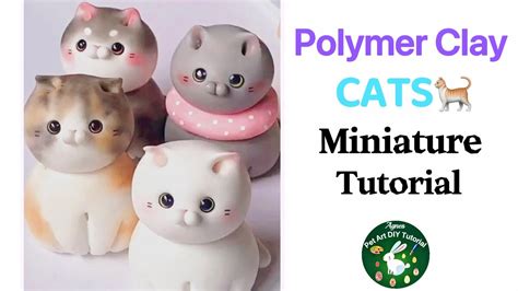 【Polymer Clay Cat Sculpture Tutorial#4 For Beginners】Easy Clay Animals Miniature DIY - YouTube