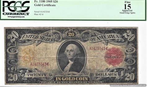 $20 1905 GOLD CERTIFICATE FR#1180 PCGS FINE 15 Apparent – Bellisario ...