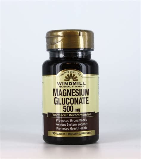 Magnesium Gluconate 500 mg. - Windmill Vitamins