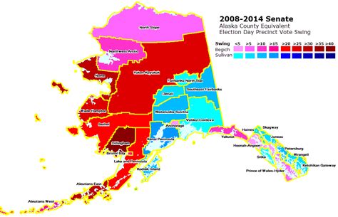 Mapping the 2014 Alaska Election Day Senate Precinct Vote