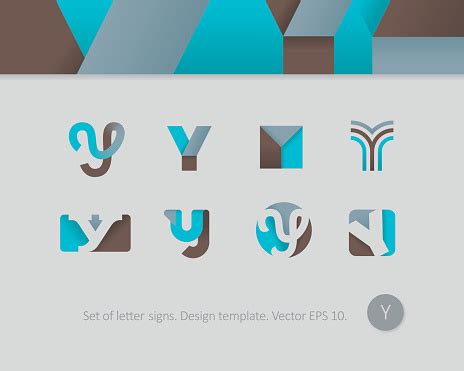 Set Of Letter Signs Design Templates Stock Illustration - Download Image Now - Abstract ...