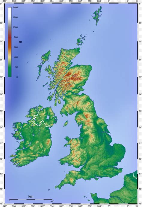 England British Isles Topographic Map Physische Karte, PNG, 1750x2545px ...