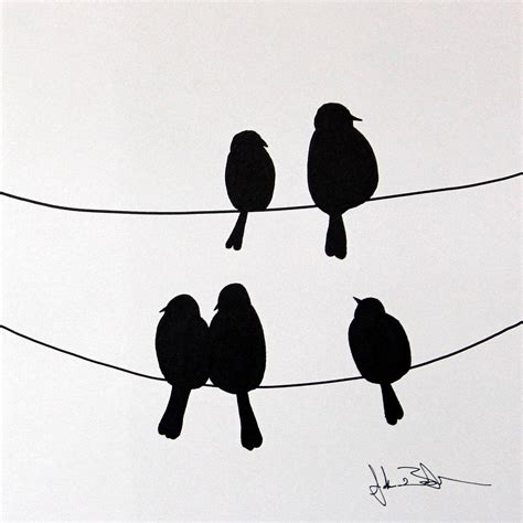 Birds On A Wire Painting by Jacob Bentzinger